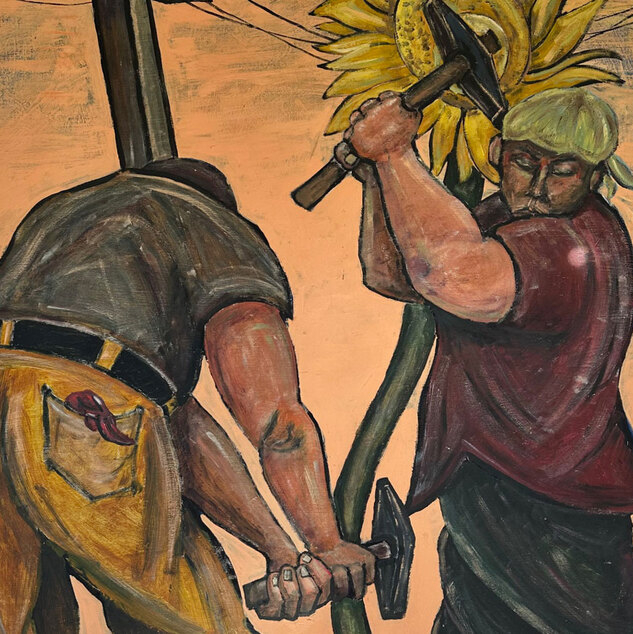 Workers in the Sun
Acrylic on board
45"x49” 